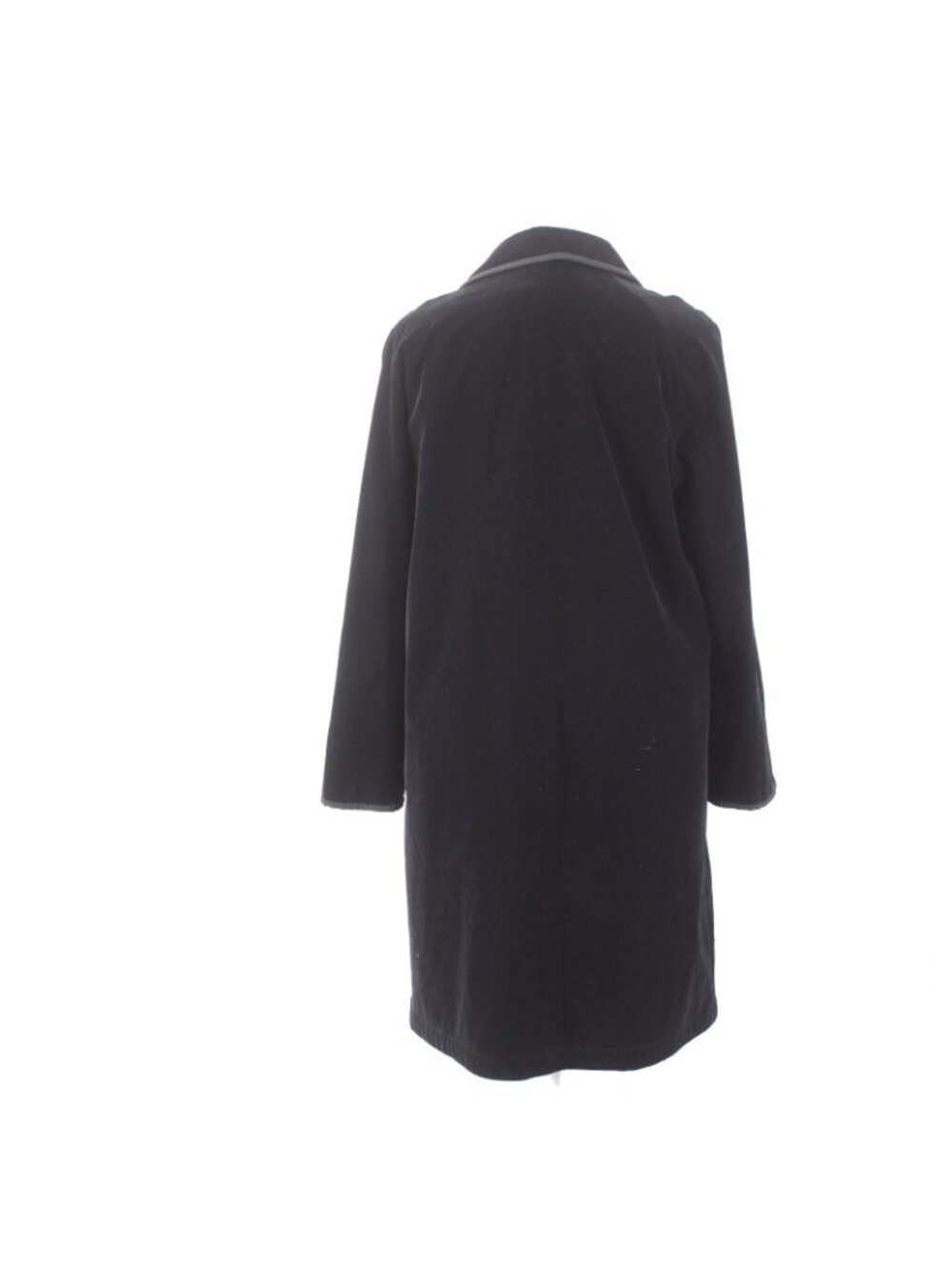 J Jill Coat Sz L Black Velour Button Pocket Collared Cotton Nylon Polyester Coat - Picture 7 of 16
